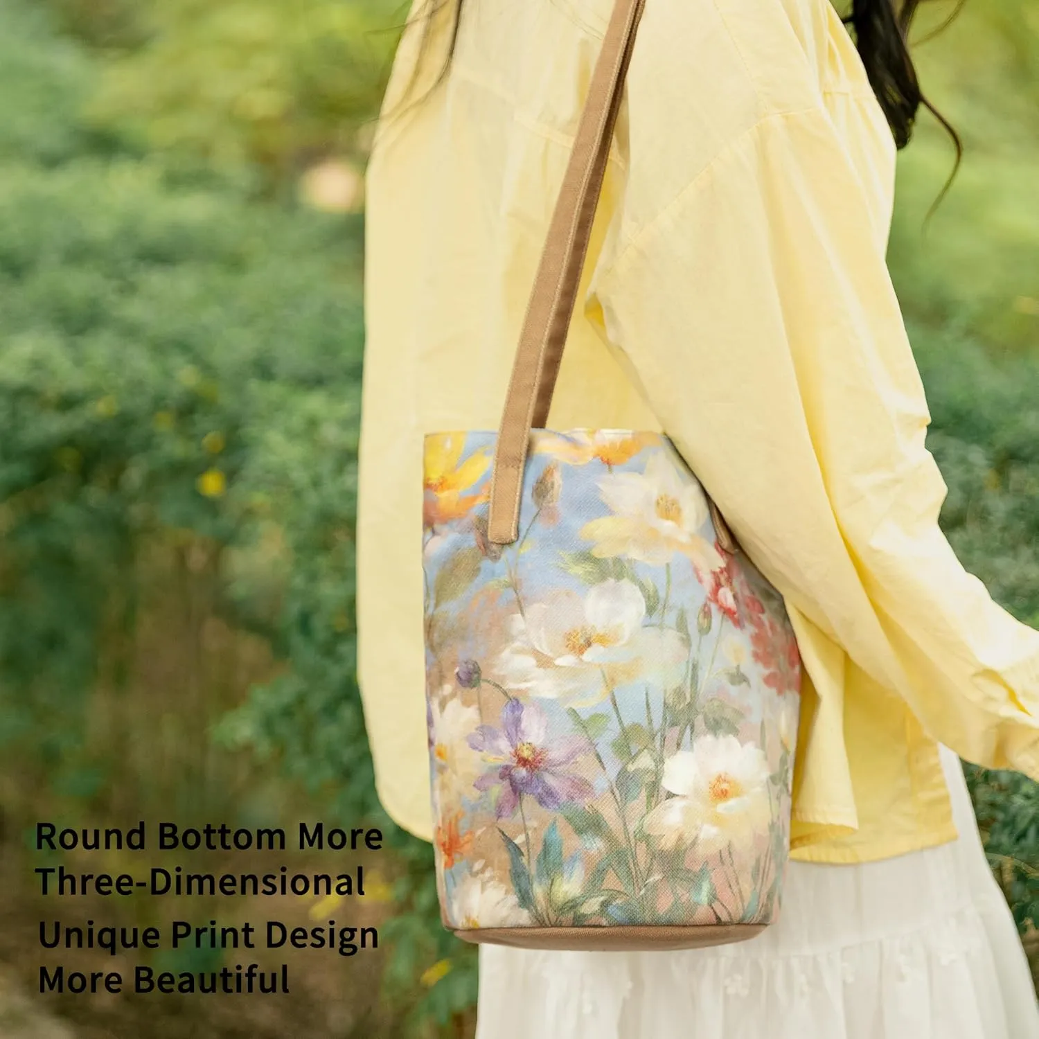 Women Canvas Tote Handbags Bucket Bag Purses for Women Trendy Shoulder Bag Canvas Handbag satchel Bag Spring