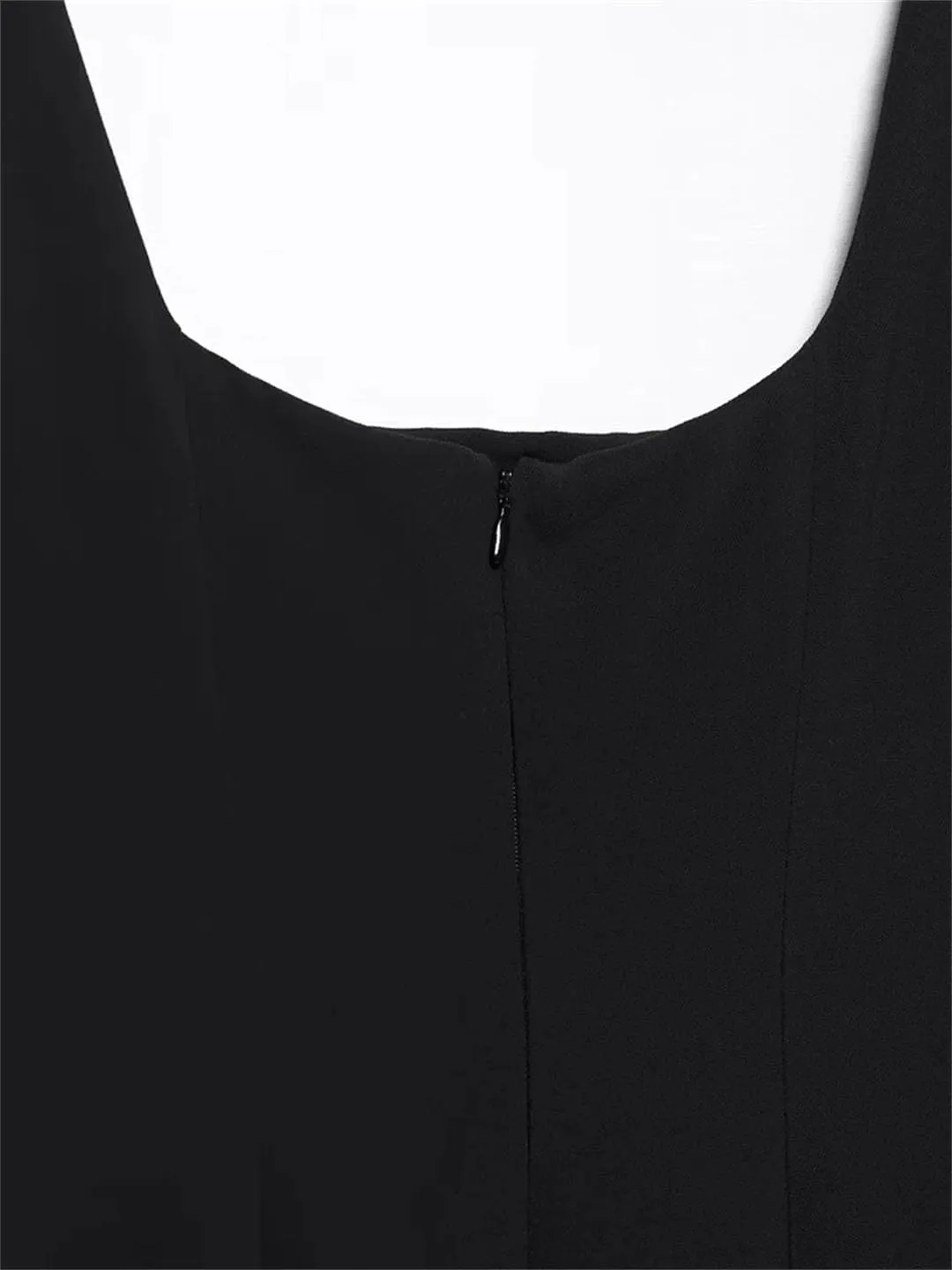 Women Elegant Square Neck Sleeveless Halter Dress Sexy Slimming Backless High Waisted Pleated Line Skirt Dress