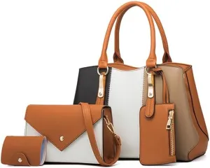 Women Fashion Handbags Purses Wallet Tote Shoulder Bag Casual Crossbody Bags, Top Handle Satchel Purse Set 4pcs for Ladies