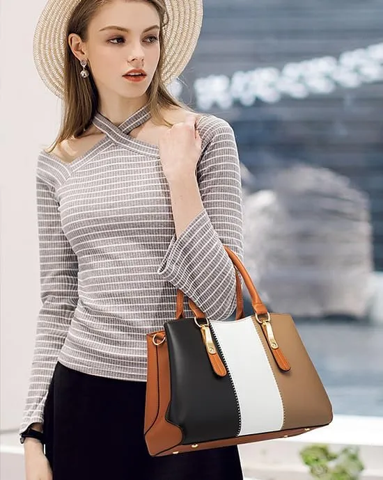 Women Fashion Handbags Purses Wallet Tote Shoulder Bag Casual Crossbody Bags, Top Handle Satchel Purse Set 4pcs for Ladies