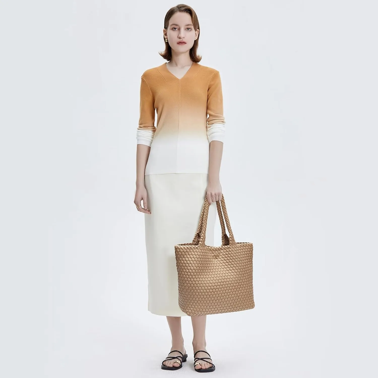 Women Genuine Leather Handbag for Women Large Work Tote Bag with Top Handle Purse Satchel Shoulder Bag for Women