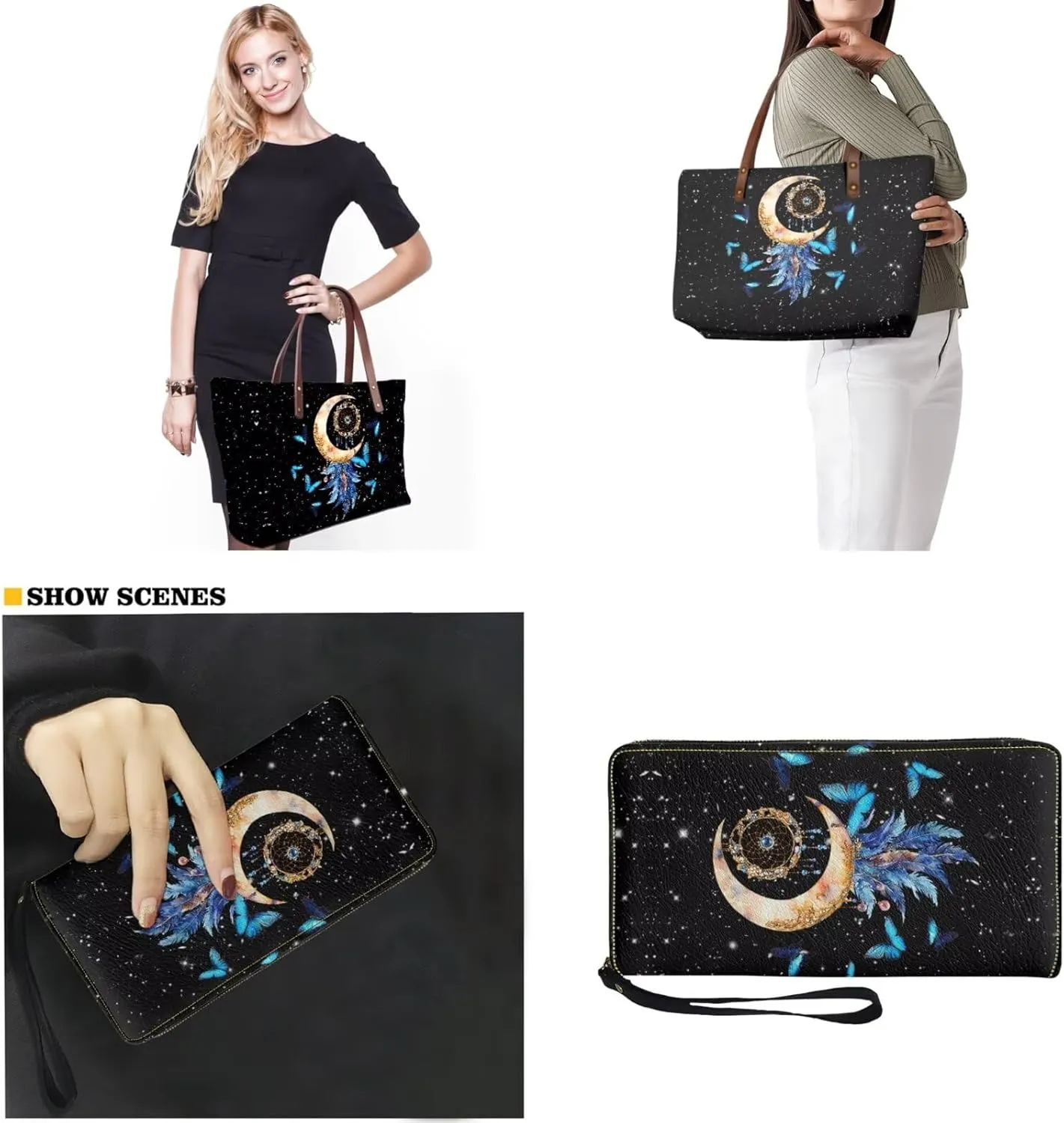 Women Handbag Wallet Combo,Portable Ladies Tote Bag Handbag,Top Handle Satchel Purse for Travel