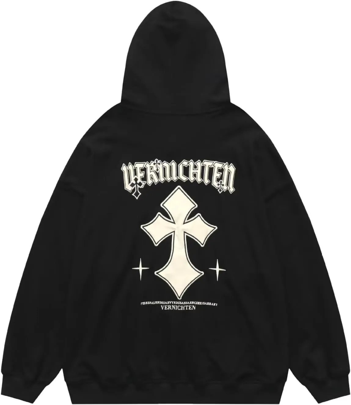 Women Men Cross Graphic Hoodies Y2K Jacket Fashion Aesthetic Sweatshirt Gothic Long Sleeve Letter Print Hoodies
