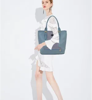 Women Shoulder Bag Crocodile Pattern Bucket Bag Contrasting Colors Tote Bag Large Capacity Handbag