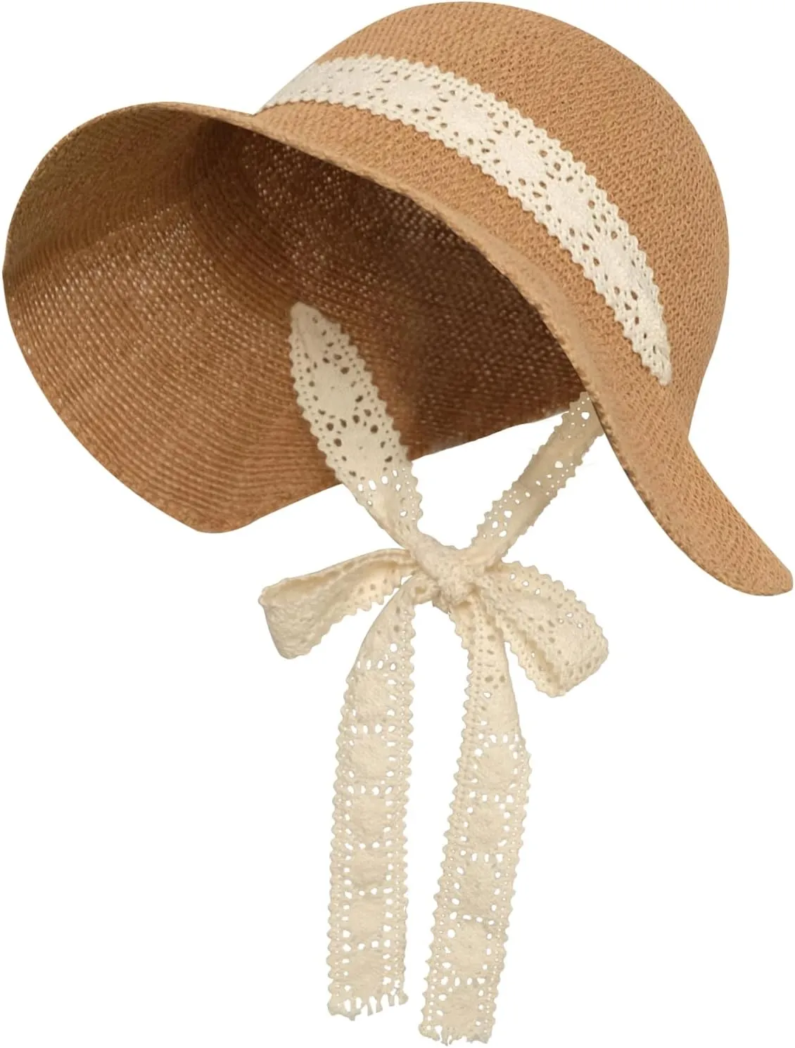 Women Summer Beach Sun Hat Wide Brim Floppy Straw Bucket Hat UV Protection