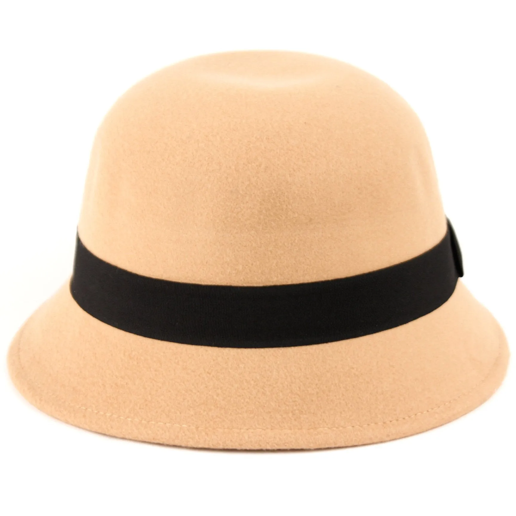 Women's 1920s Vintage Wool Felt Cloche Bucket Bowler Hat Winter