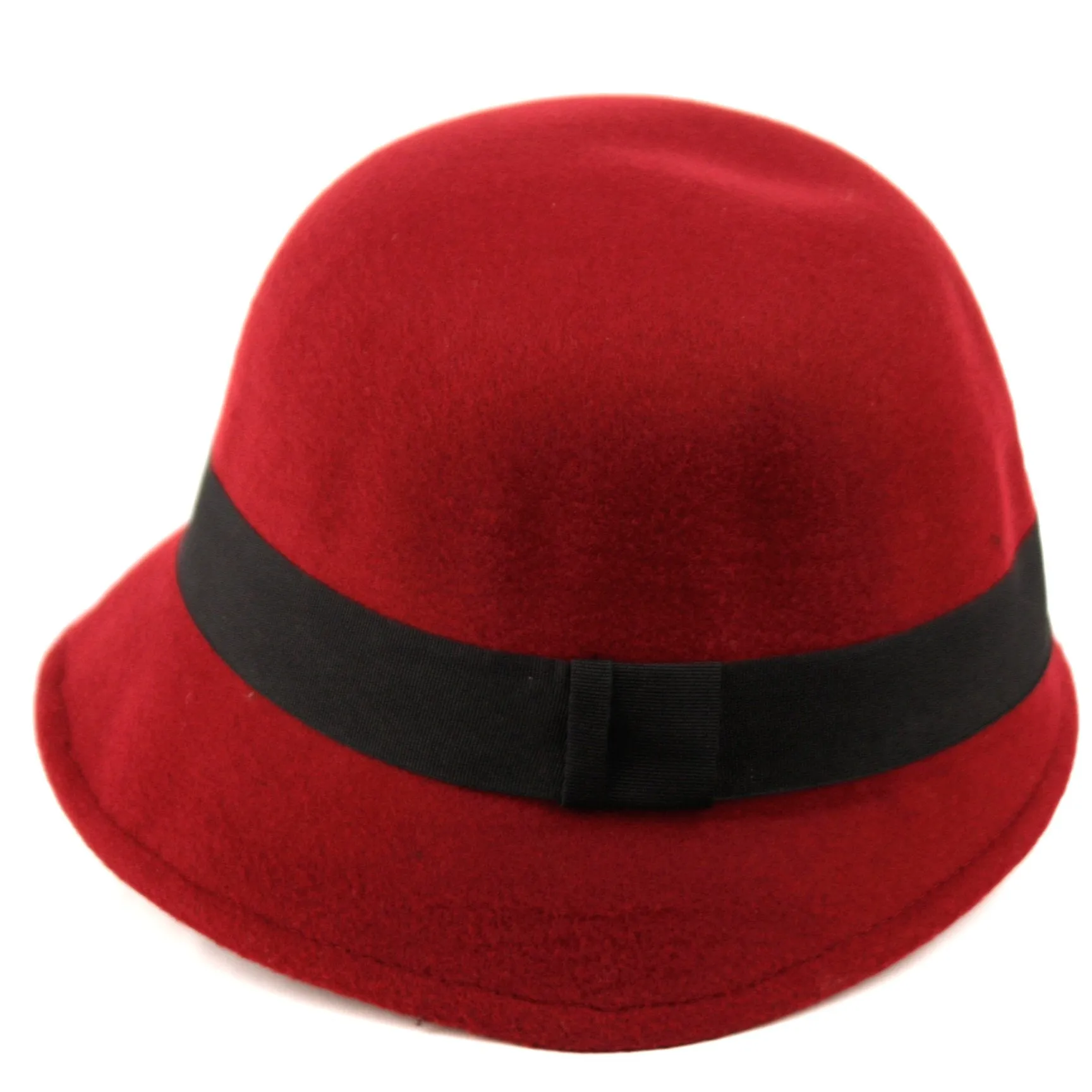 Women's 1920s Vintage Wool Felt Cloche Bucket Bowler Hat Winter