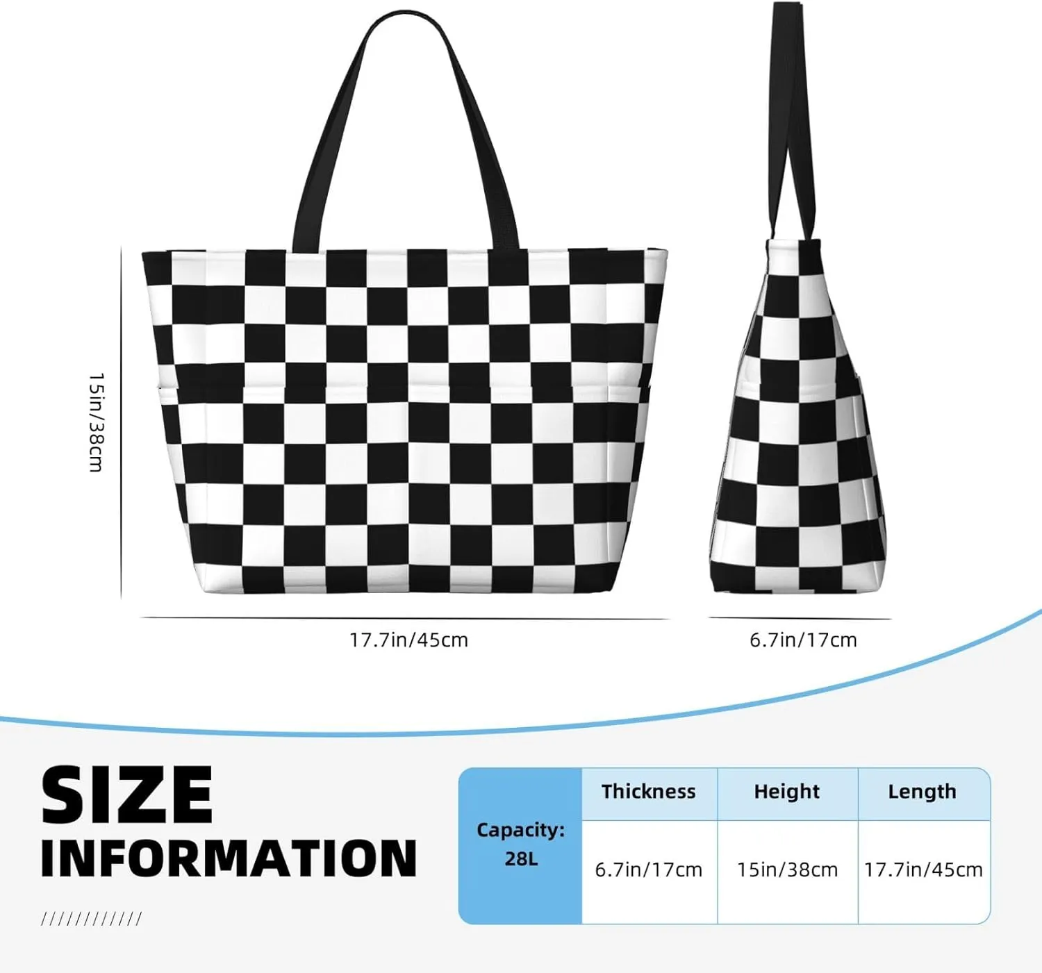 Women's Beach Tote Bag Large Waterproof Travel Bags with Pockets Sandproof Handbag for Camping Gym Pool