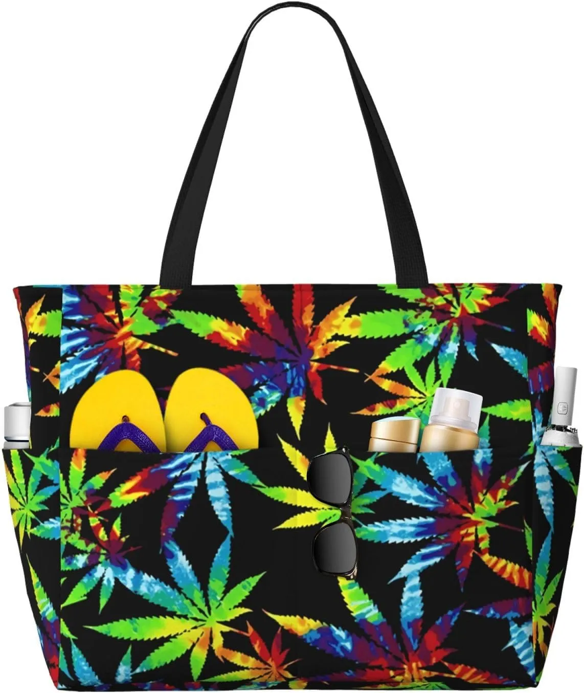 Women's Beach Tote Bag Large Waterproof Travel Bags with Pockets Sandproof Handbag for Camping Gym Pool