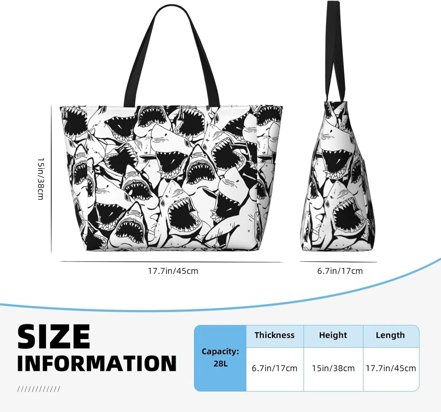 Women's Beach Travel Bags Large Waterproof Tote Bag with Pockets Sandproof Handbag for Beach Gym Vacation
