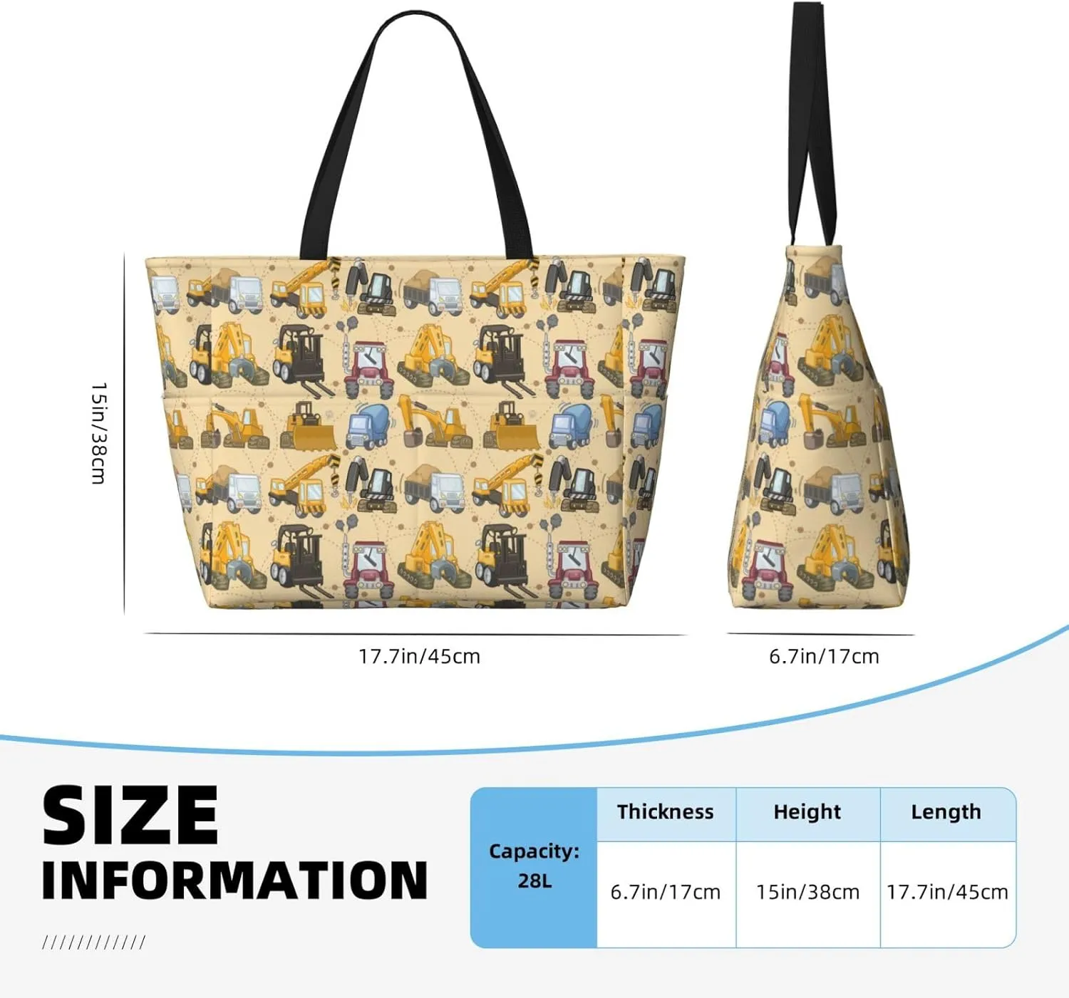 Women's Beach Travel Bags Large Waterproof Tote Bag with Pockets Sandproof Handbag for Beach Gym Vacation