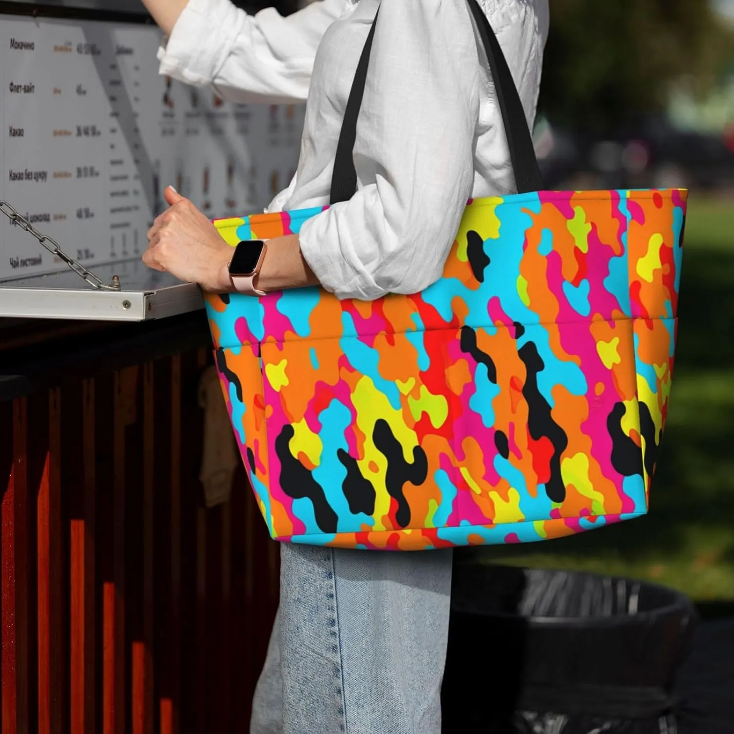 Women's Beach Travel Bags Large Waterproof Tote Bag with Pockets Sandproof Handbag for Beach Gym Vacation