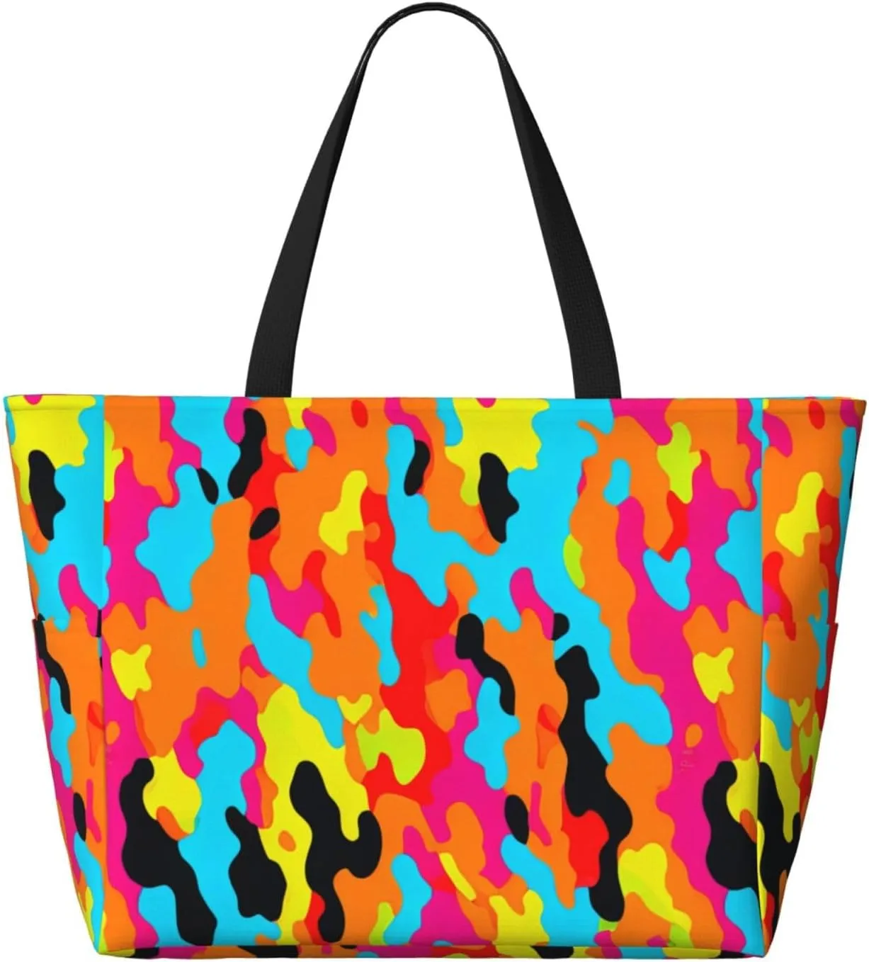 Women's Beach Travel Bags Large Waterproof Tote Bag with Pockets Sandproof Handbag for Beach Gym Vacation