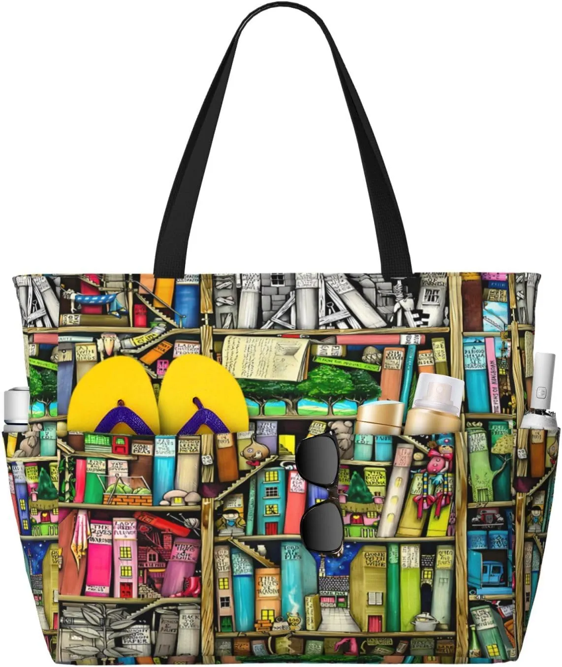 Women's Beach Travel Bags Large Waterproof Tote Bag with Pockets Sandproof Handbag for Beach Gym Vacation