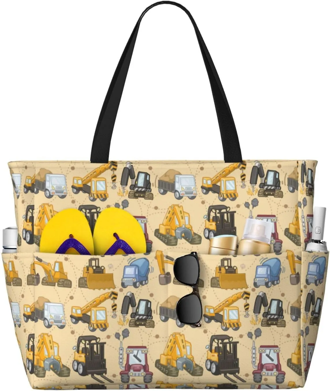 Women's Beach Travel Bags Large Waterproof Tote Bag with Pockets Sandproof Handbag for Beach Gym Vacation
