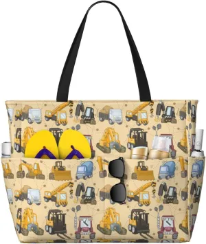 Women's Beach Travel Bags Large Waterproof Tote Bag with Pockets Sandproof Handbag for Beach Gym Vacation