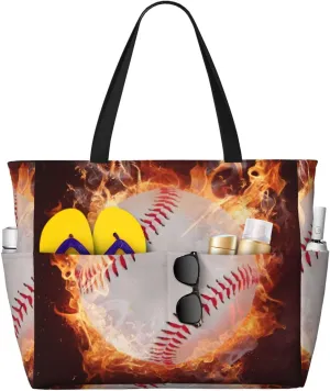 Women's Beach Travel Bags Large Waterproof Tote Bag with Pockets Sandproof Handbag for Beach Gym Vacation