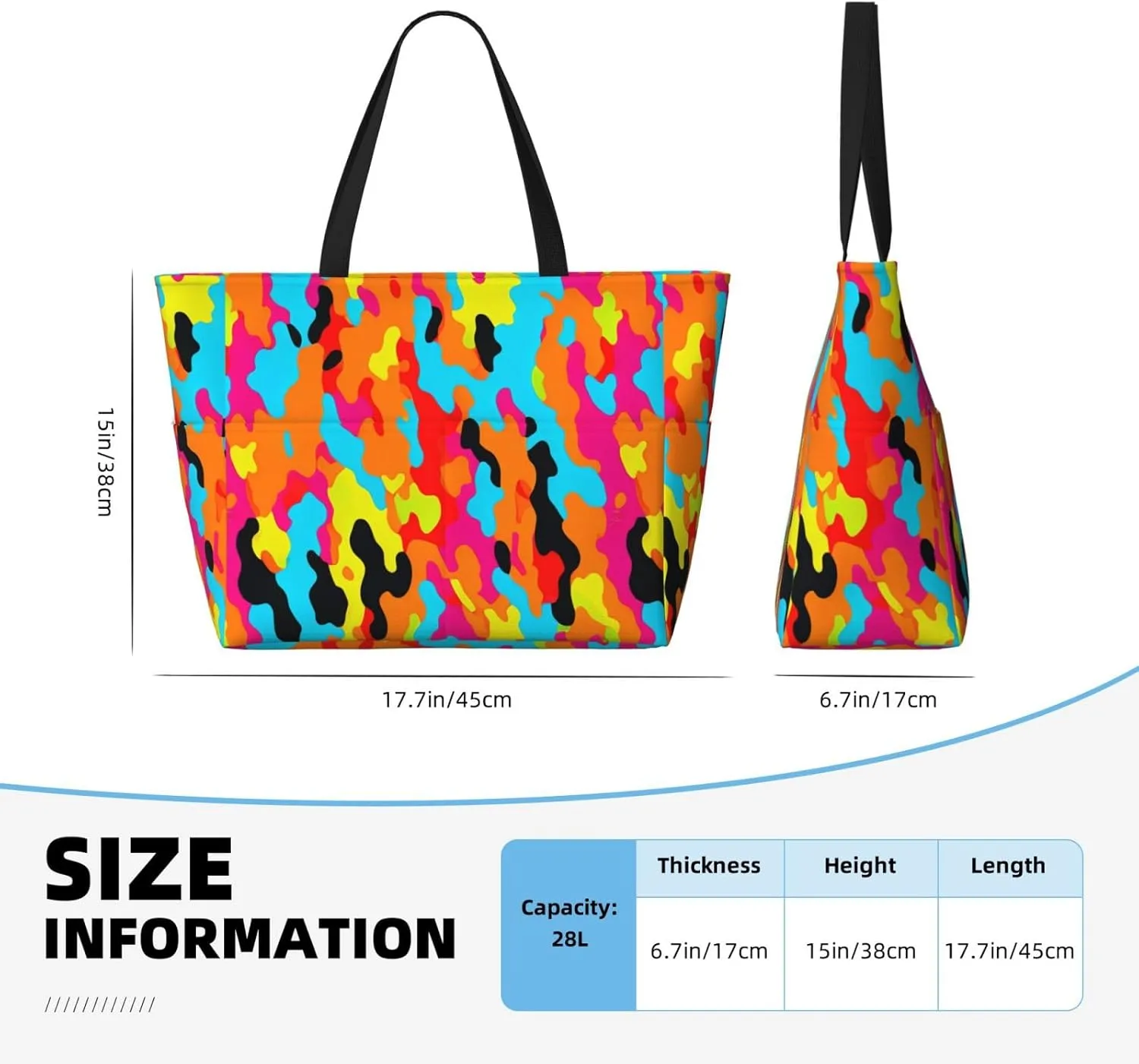 Women's Beach Travel Bags Large Waterproof Tote Bag with Pockets Sandproof Handbag for Beach Gym Vacation