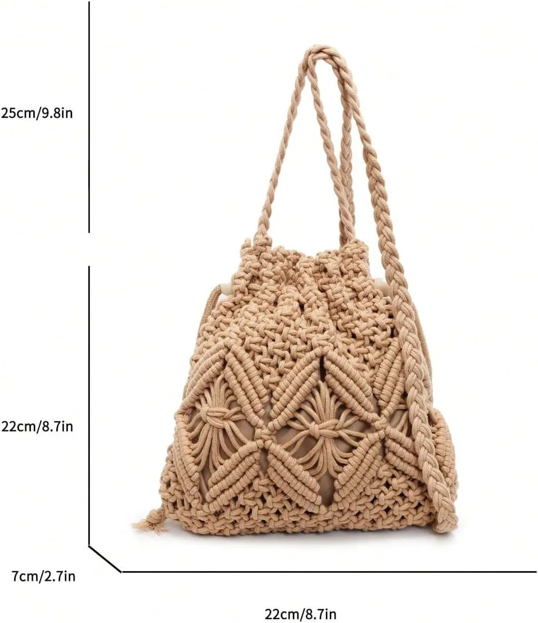 Women's Boho Drawstring Crossbody Bag Beach Vacation Resort Shoulder Bags
