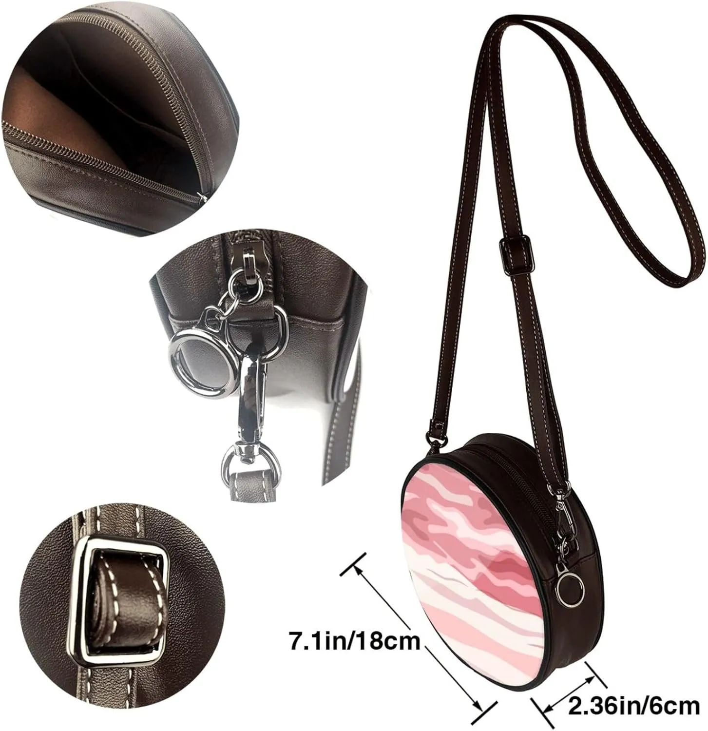 Womens Crossbody Shoulder Bag Circle Purse Clutch Evening Small PU Leather Handbag Fashion Wallet