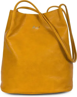 Women's Fashion Designer Medium Size Plain Soft Vegan Leather Hobo Bucket Tote Shoulder Bag - Delilah