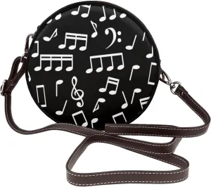 Women's Faux Leather Crossbody Bag Handle Circle Bag Mini Purse Clutch Handbag