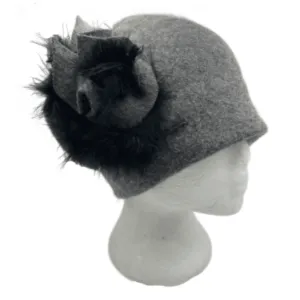Women's GATSBY 20s Winter Wool Cap Beanie Cloche Crochet Bucket Floral Hat