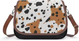 Women's Handbag Animal Cow Skin Print Satchel Bag Leather Crossbody Bag Waterproof Messenger Bag