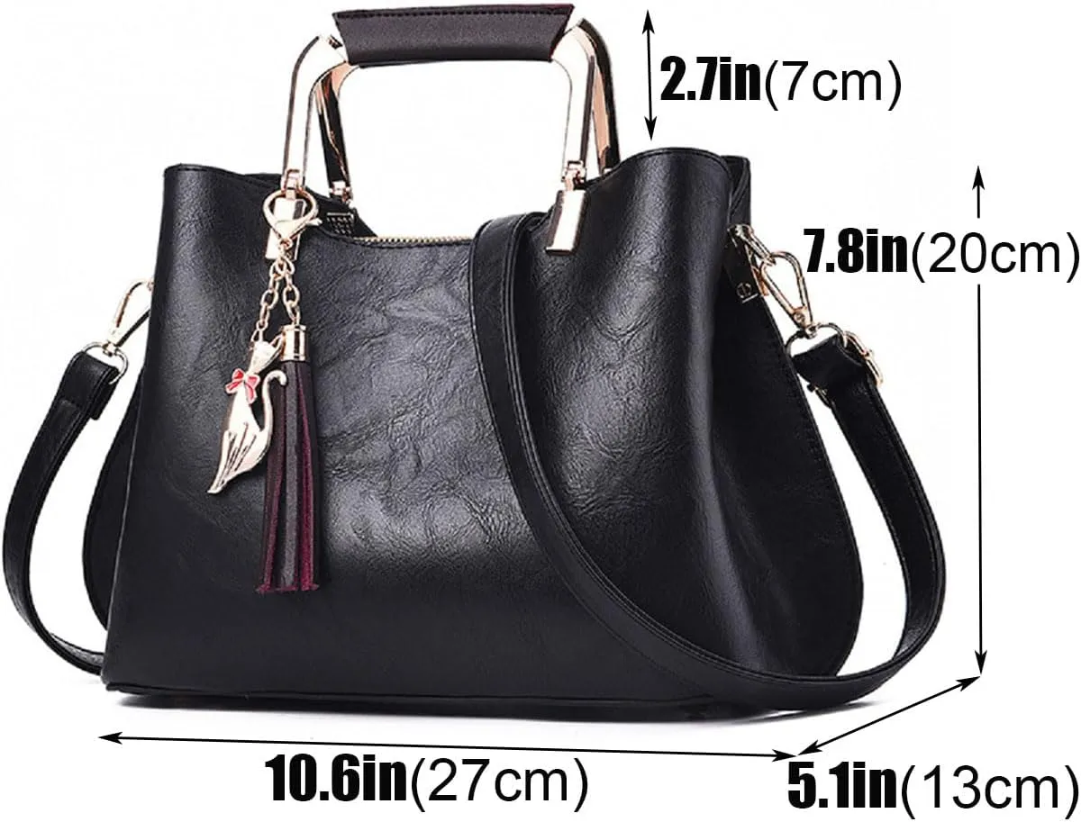Womens Handbags and Purses Fashion Top Handle Satchel Tote PU Leather Shoulder Bags
