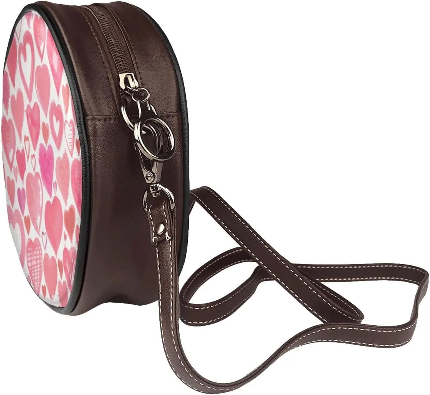 Womens Large Elegant Leather Round Shoulder Crossbody Messenger Bag Purse Bag