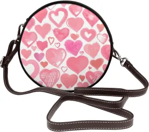 Womens Large Elegant Leather Round Shoulder Crossbody Messenger Bag Purse Bag