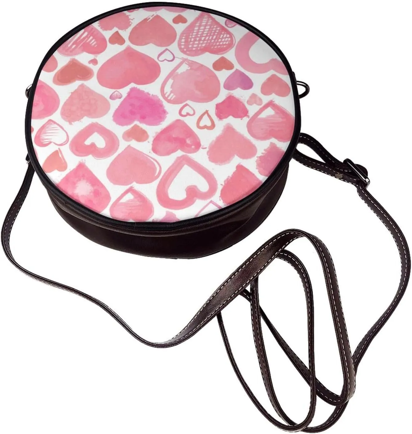 Womens Large Elegant Leather Round Shoulder Crossbody Messenger Bag Purse Bag