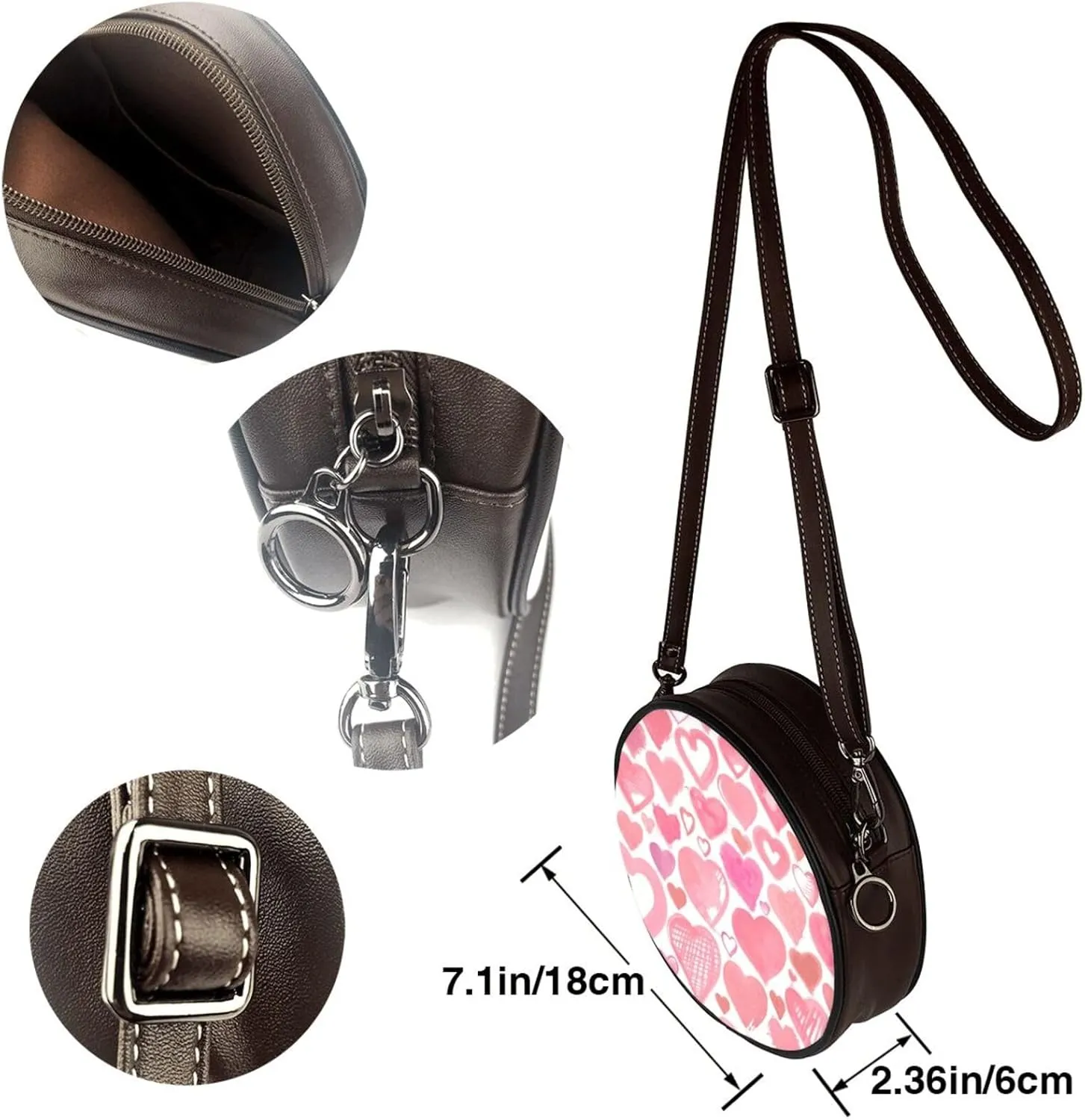 Womens Large Elegant Leather Round Shoulder Crossbody Messenger Bag Purse Bag