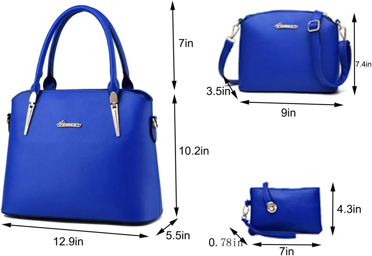 Womens Purses and Handbags Shoulder Bags Ladies Top Handle Satchel Tote Bag 3PCS