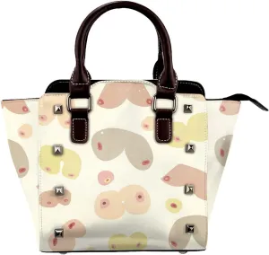 Womens Studded Tote Handbags Top Casual Shoulder Bags Satchel Purse