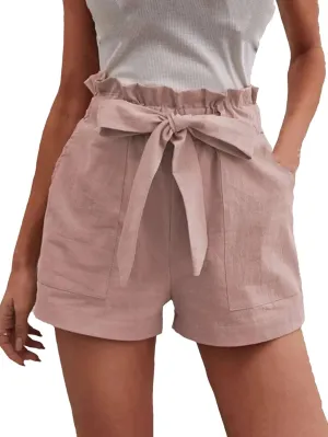 Women's Wide Leg Beach Shorts with Pockets | Breathable High Waist Lace Up Yoga Shorts | Lightweight Summer Casual Shorts