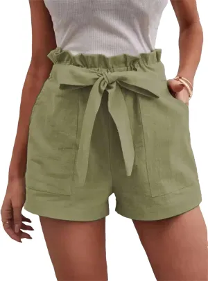 Women's Wide Leg Beach Shorts with Pockets | Breathable High Waist Lace Up Yoga Shorts | Lightweight Summer Casual Shorts