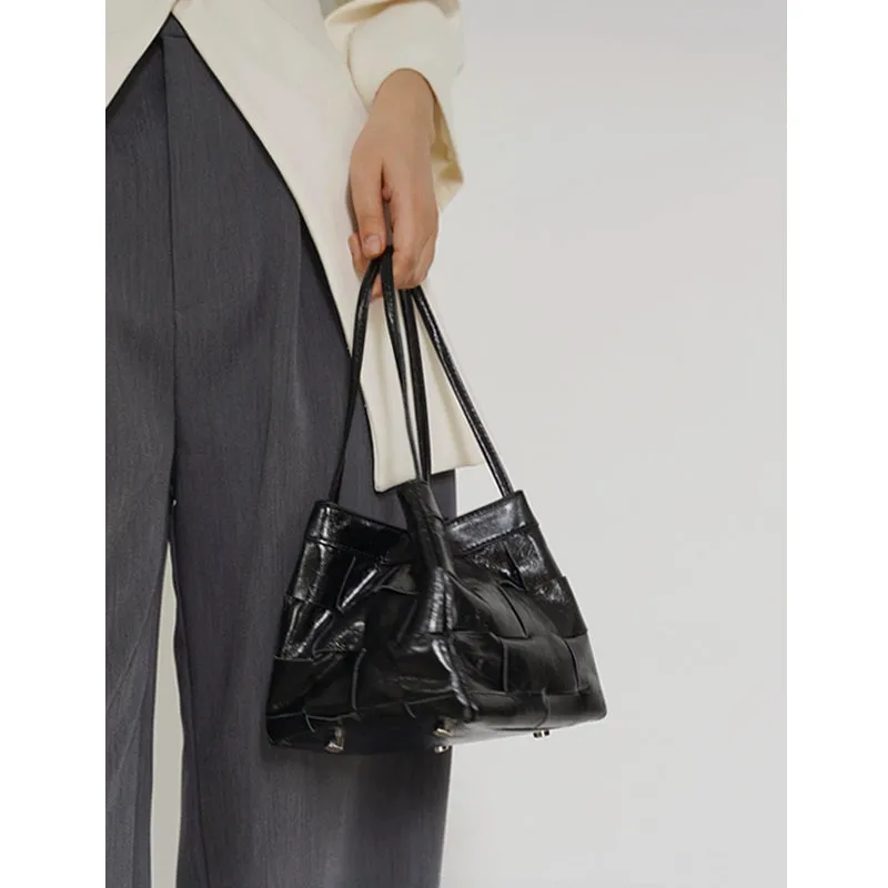 Woven Cowhide Mini Square Bag
