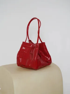 Woven Cowhide Mini Square Bag