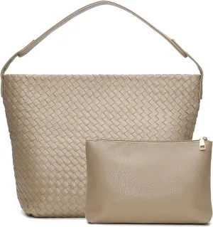 Woven Vegan Leather Tote Bag For Women Large Woven Crossbody Bag Handbag Female Satchel Messenger Bag