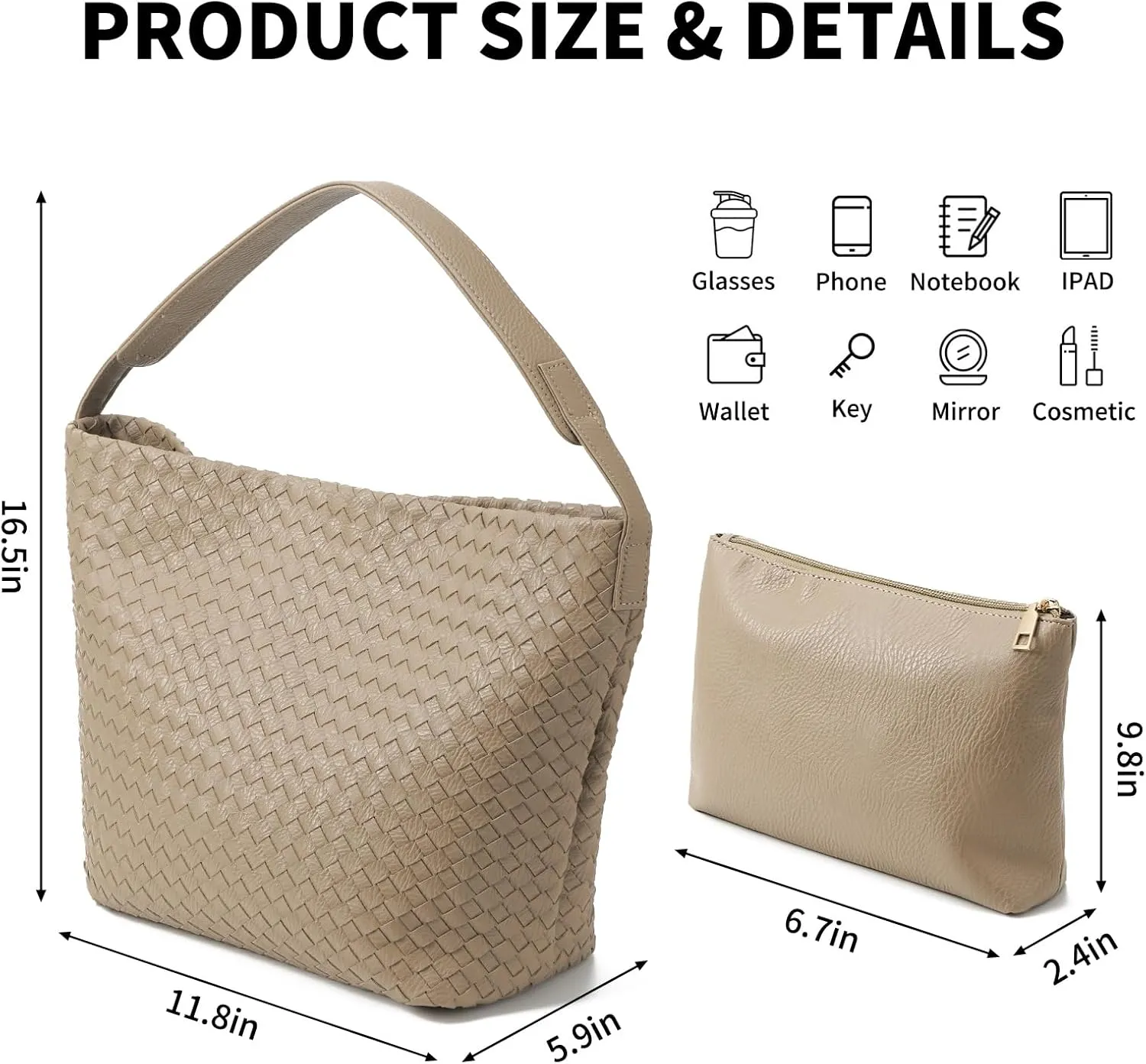 Woven Vegan Leather Tote Bag For Women Large Woven Crossbody Bag Handbag Female Satchel Messenger Bag