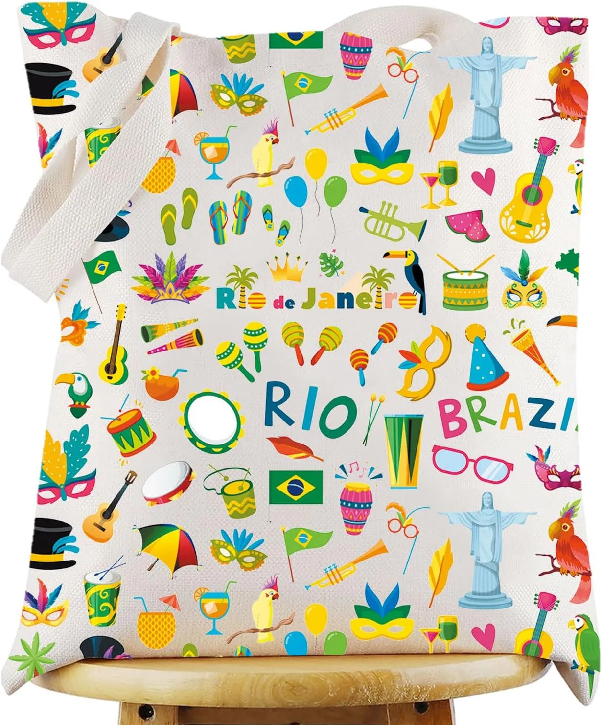 WZMPA Brazil Travel Bag Brazil Souvenir Gifts Rio De Janeiro Makeup Zipper Pouch Bag Brazil Trip Merchandise (Rio Brazil T)