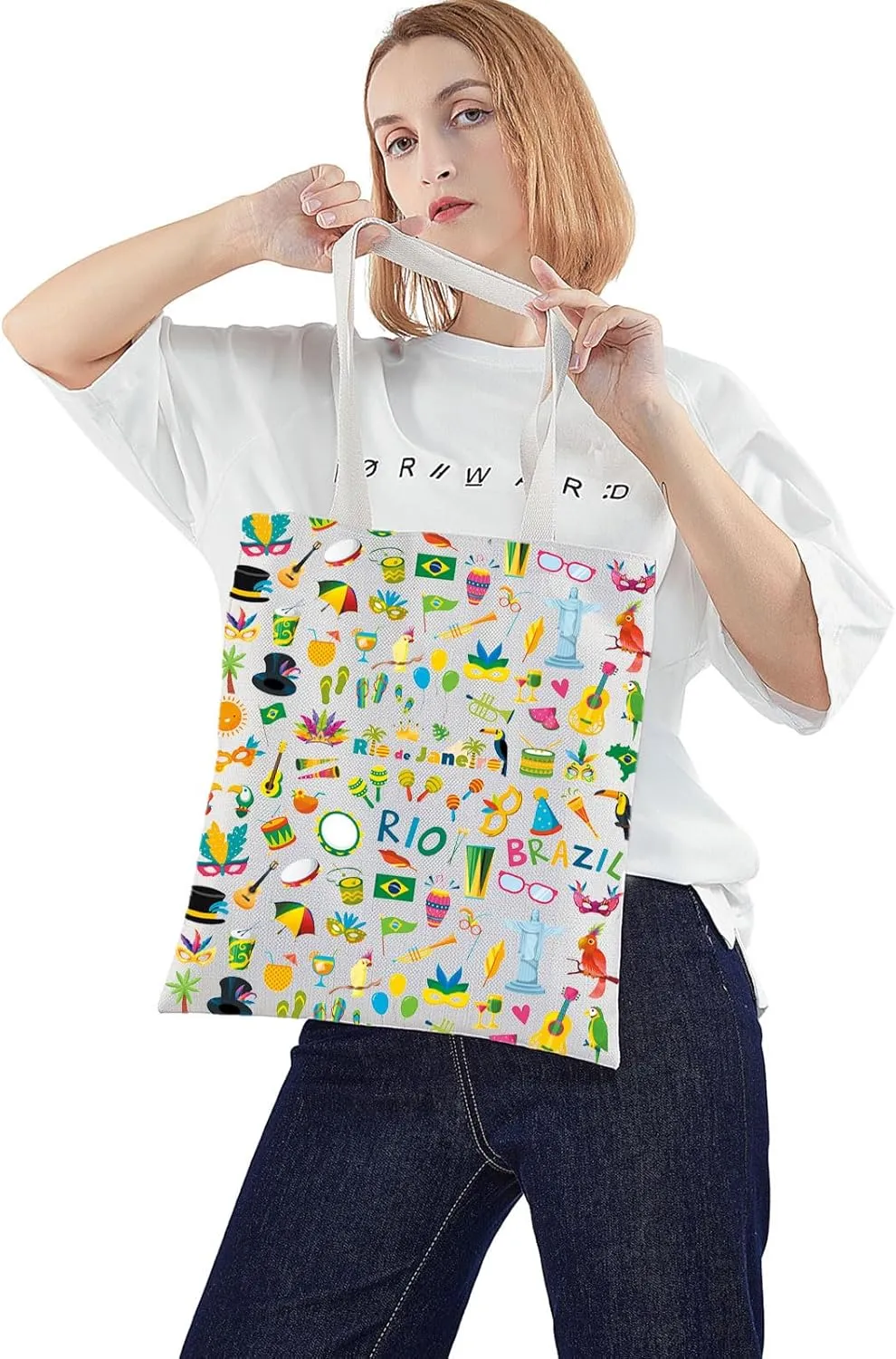 WZMPA Brazil Travel Bag Brazil Souvenir Gifts Rio De Janeiro Makeup Zipper Pouch Bag Brazil Trip Merchandise (Rio Brazil T)