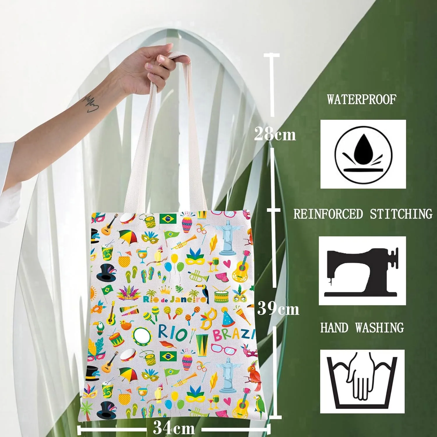 WZMPA Brazil Travel Bag Brazil Souvenir Gifts Rio De Janeiro Makeup Zipper Pouch Bag Brazil Trip Merchandise (Rio Brazil T)