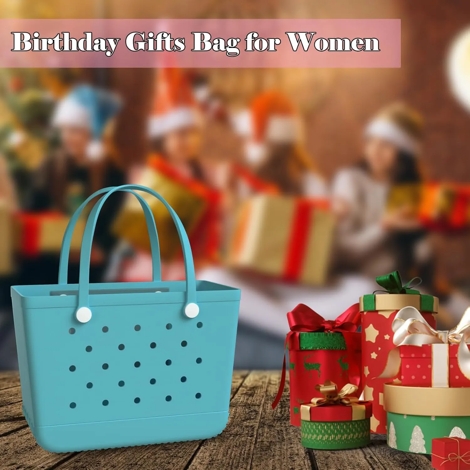 X-Large Rubber Beach Bag Tote Bag with Waterproof Zipper Inner Bag, Washable Durable Tote Bag Storage bags