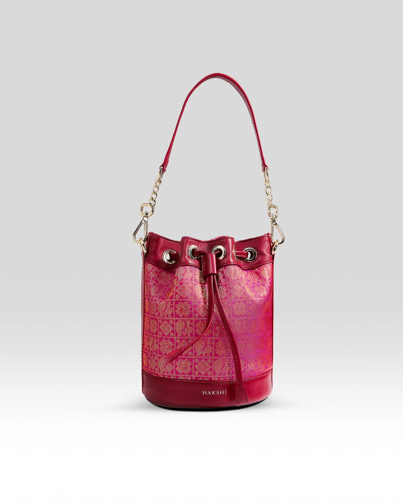 Yanay Kanchi Brocade Potli Bag Magenta & Red