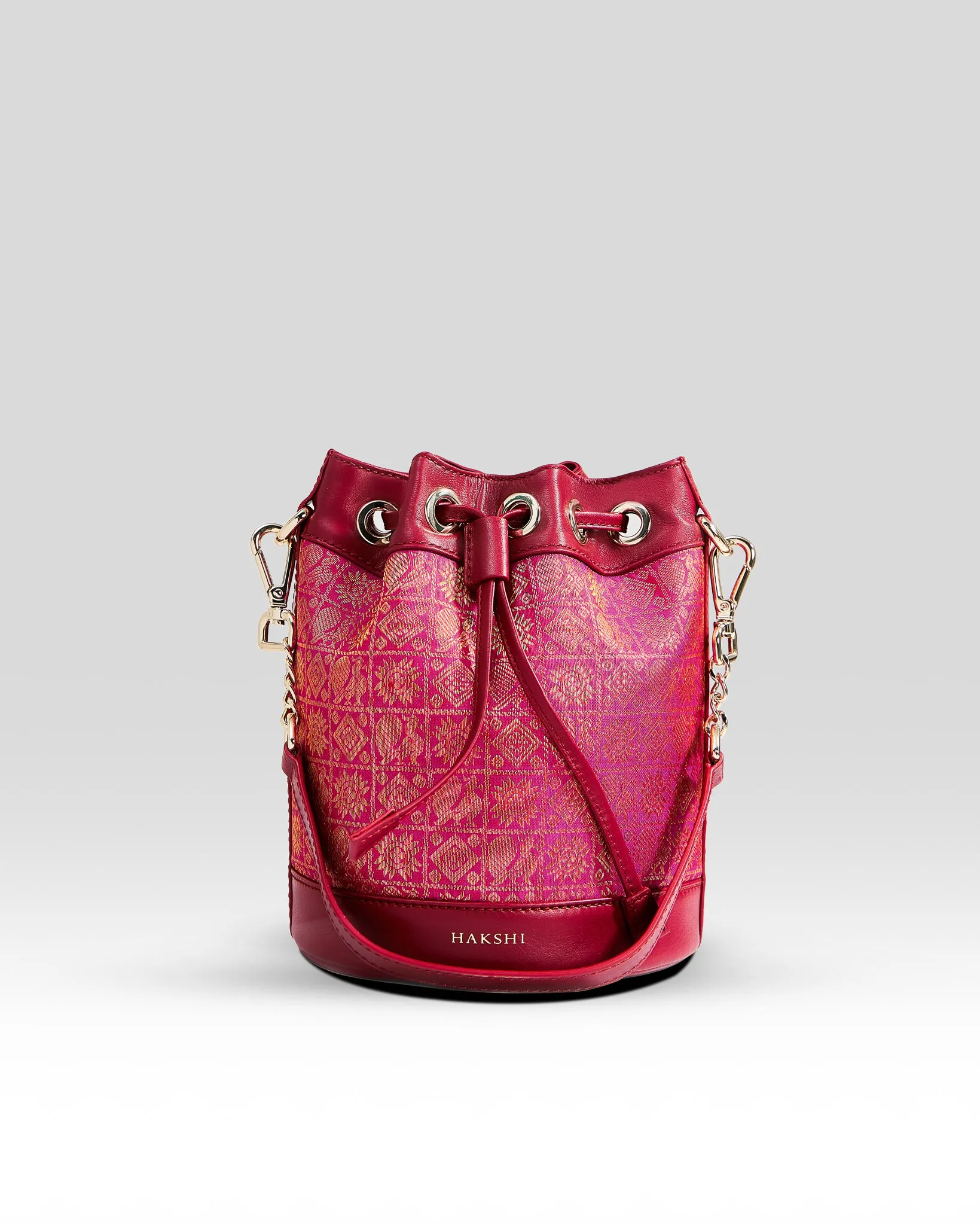 Yanay Kanchi Brocade Potli Bag Magenta & Red