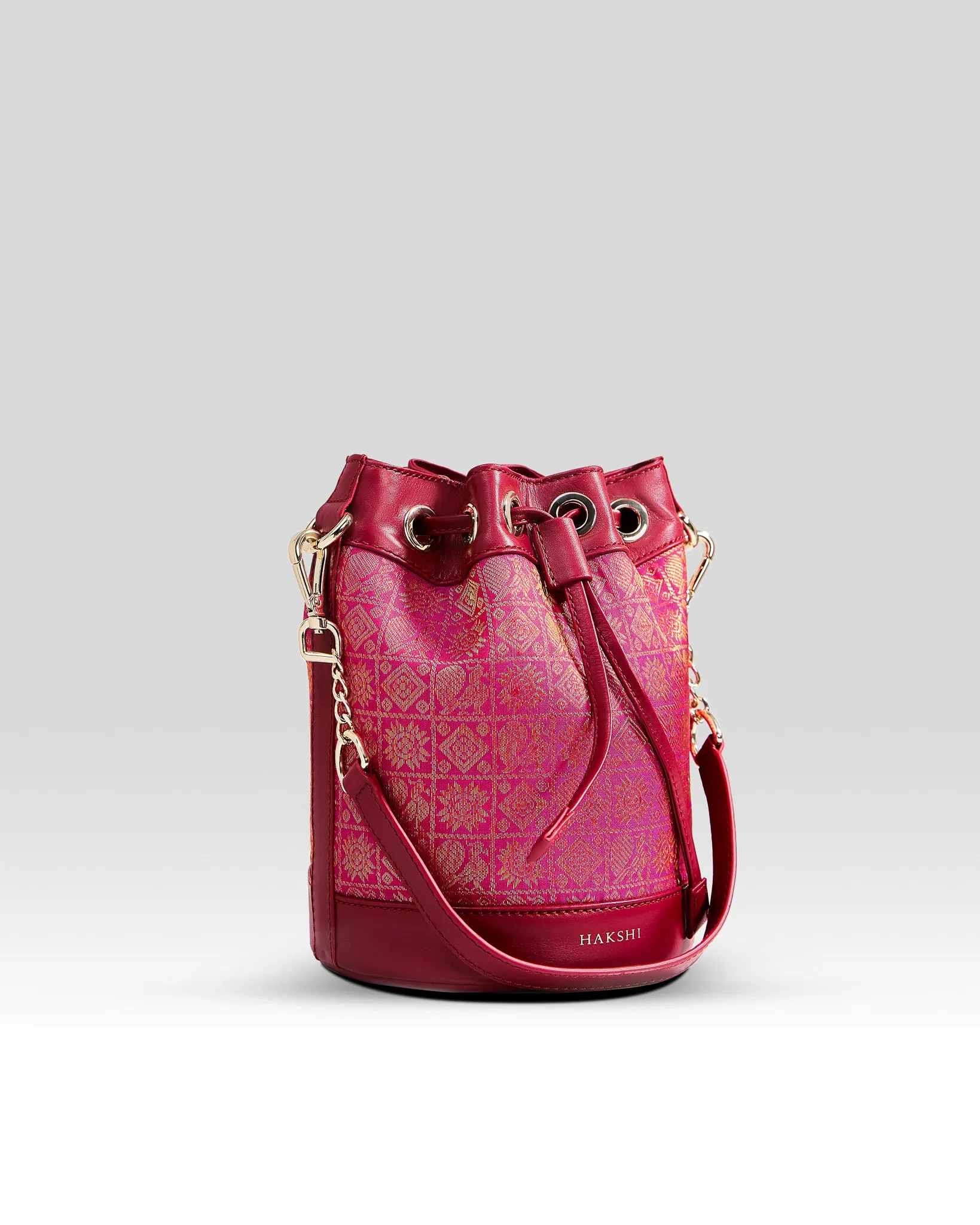 Yanay Kanchi Brocade Potli Bag Magenta & Red
