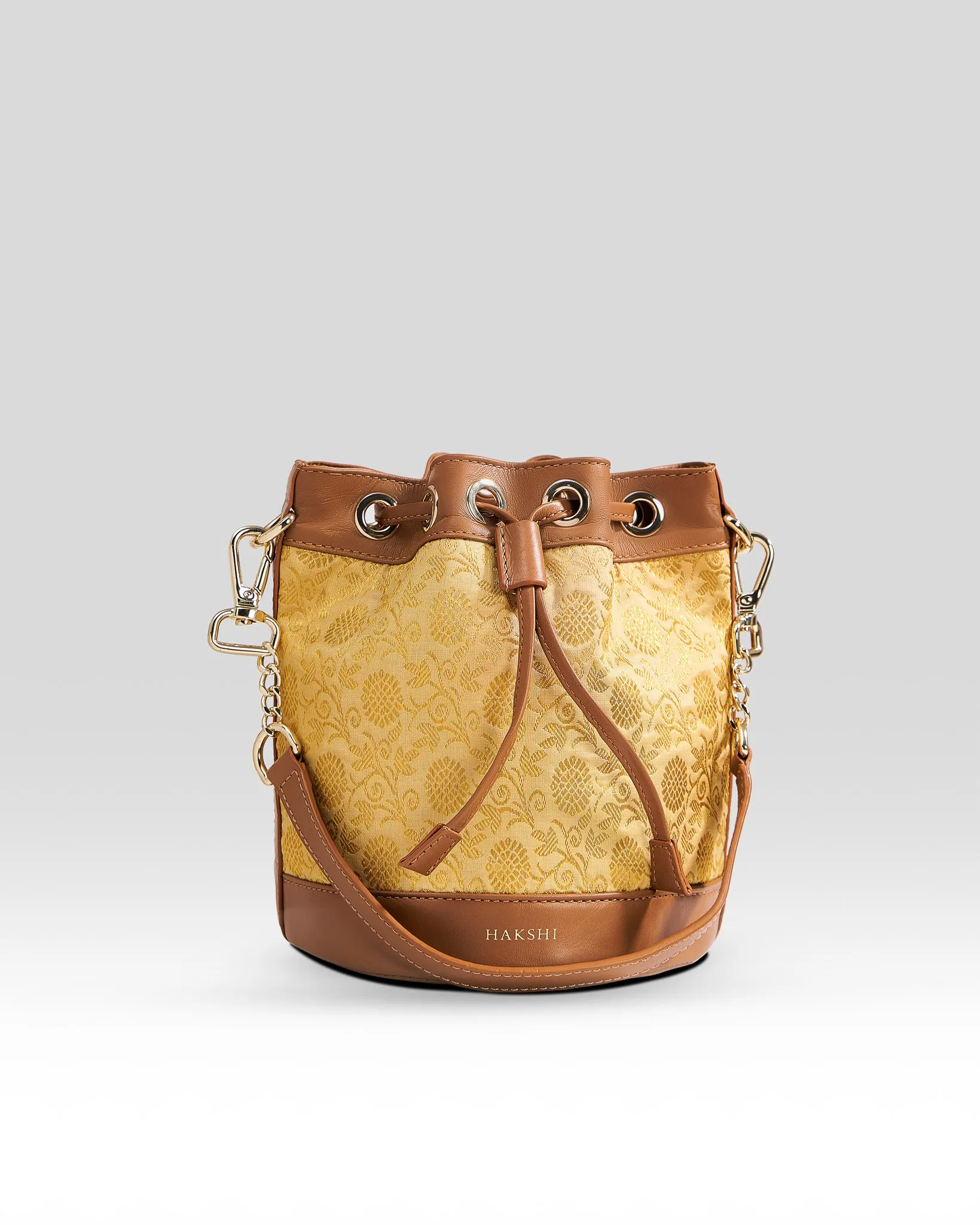 Yanay Kanchi Brocade Potli Gold & Tan