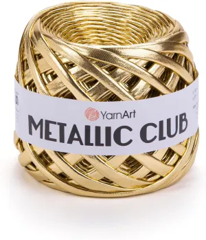 YarnArt Metallic Club – Super Bulky T-Shirt Yarn, 100% Polyester, 6.35 oz (180g), 60 yds (55m), Shiny Multicolor Thread for Handbags, Chic Night Bags, and Crochet Projects (8105)